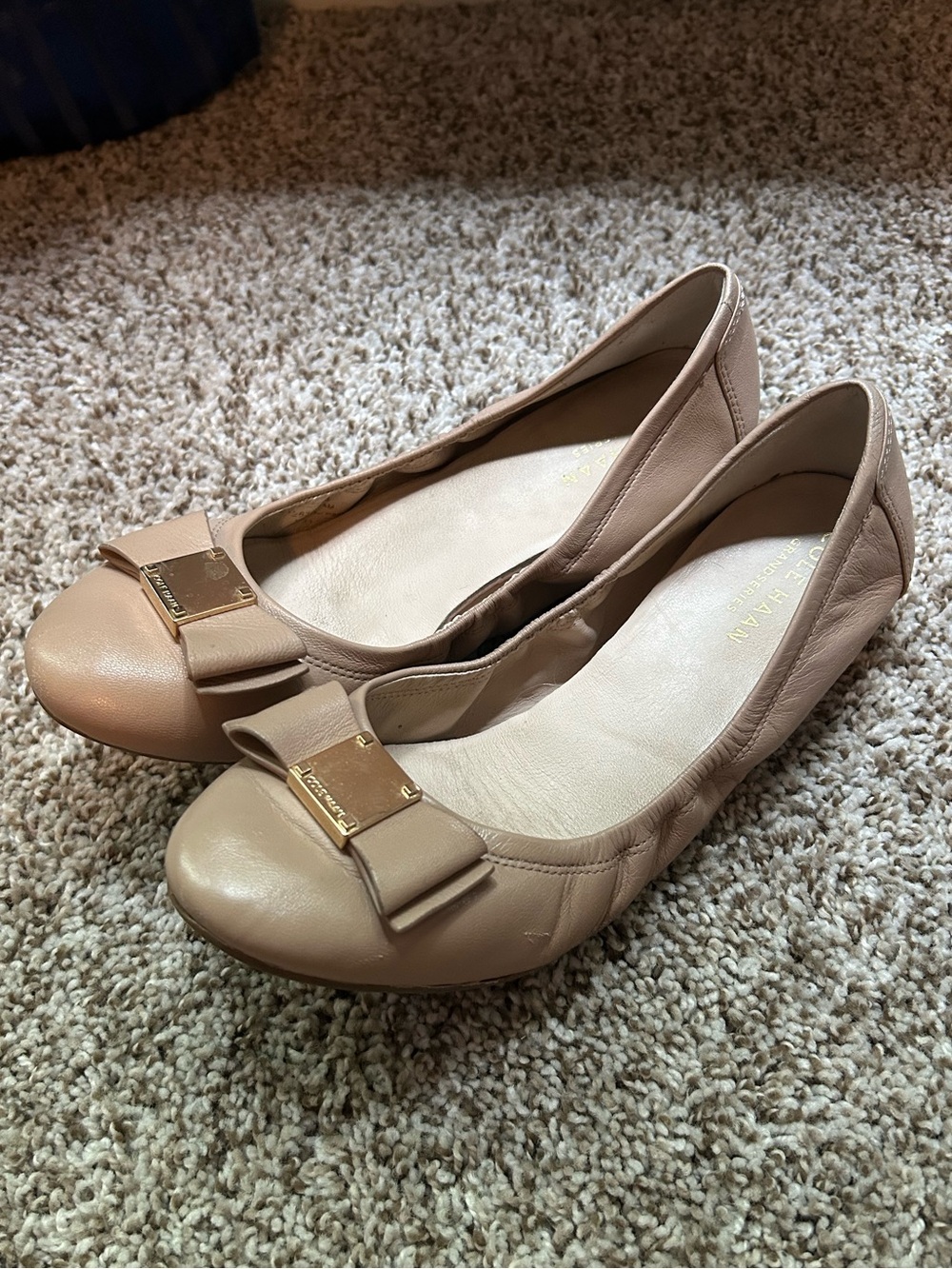 Cole Haan Tali Bow Ballet Flats - Grand Series - Beige - Womens Size US 7B
